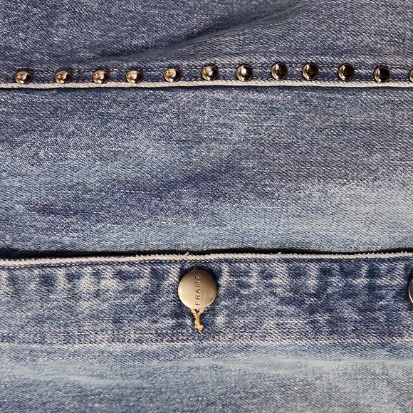 Nwt Frame Denim Le Studded Motif Denim Jacket - Picture 6 of 16